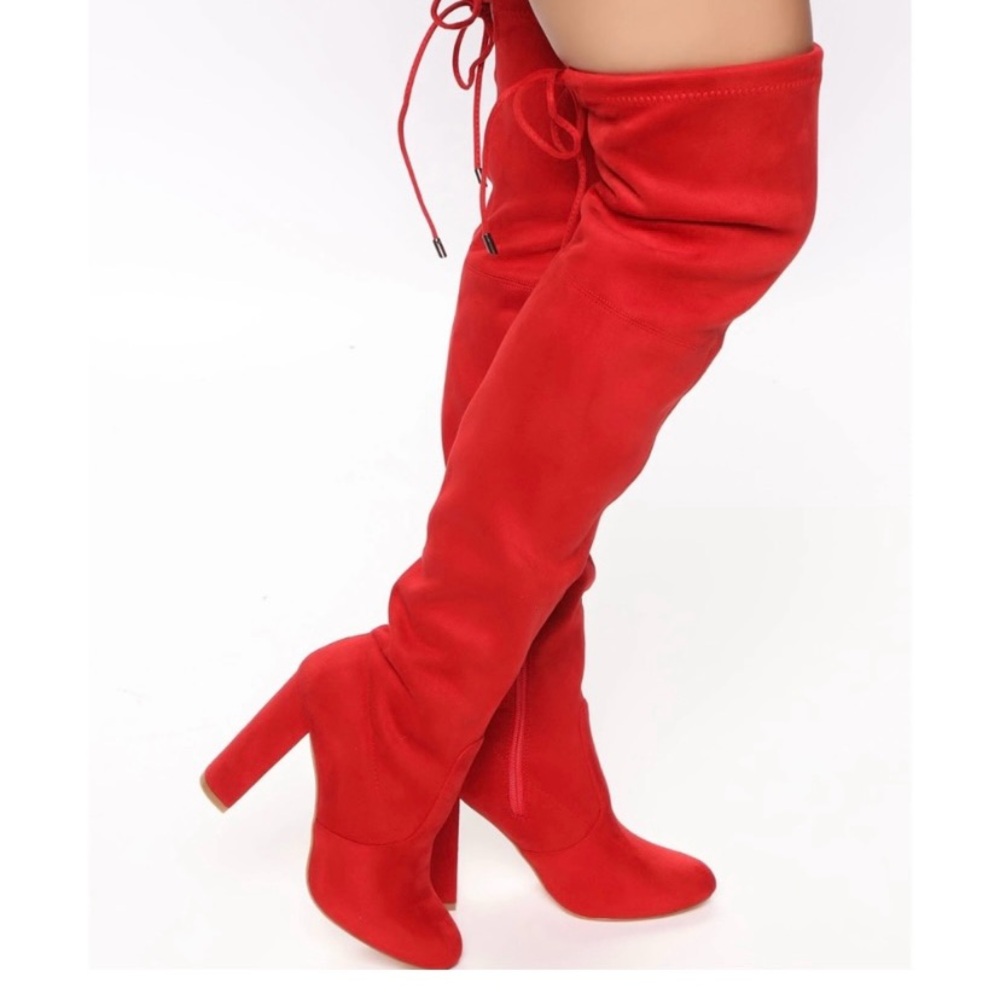 Fashion nova red boots